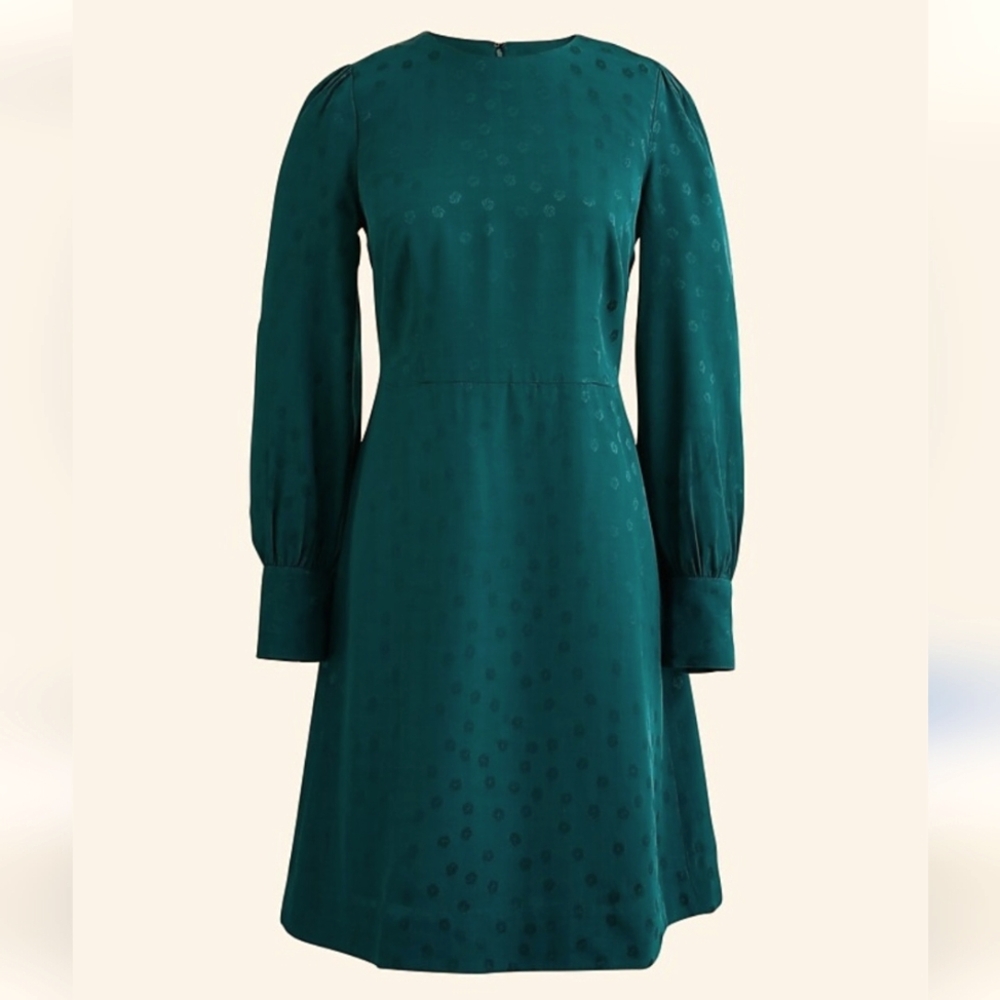 J.Crew: Shift Dress In Jacquard Floral Dot Size 2